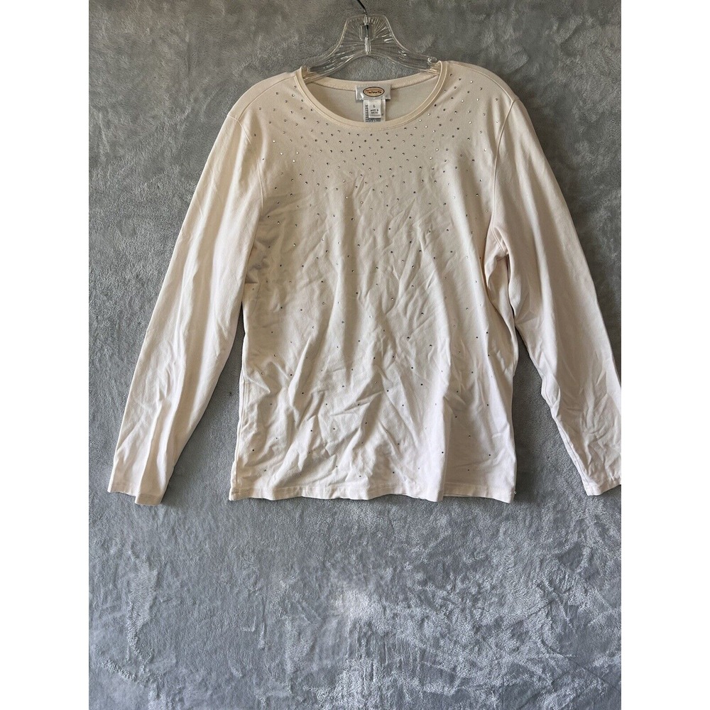 Talbots Womens Rind Stone Top Size Large Office Siren Corpcore